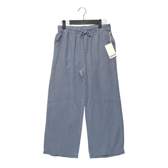 Splendid Angie Crop Wide Leg Pant NWT Women's Sz XS Light Blue Linen Breezy - Picture 2 of 9